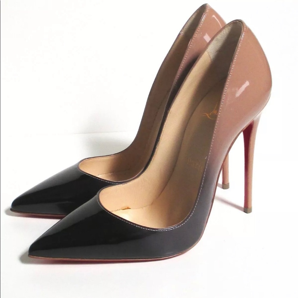 Christian Louboutin So Kate 120 Nude Black Sz 36